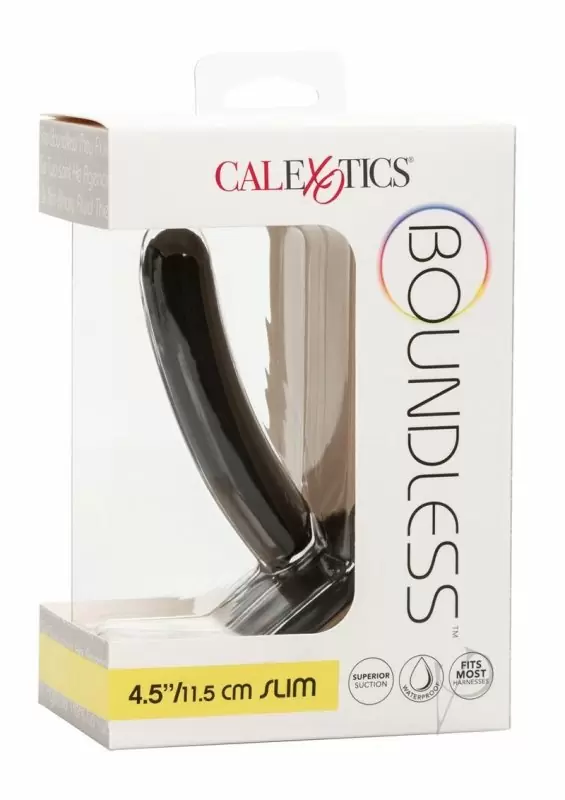 Гладкий cтрапон Boundless Slim Probe, изогнутый, 11,5 см, силикон, черный