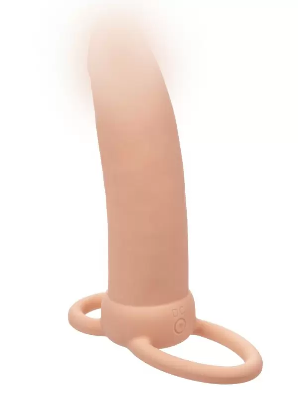 Реалистичная вибронасадка Rechargeable Thick Dual Penetrator, для двойного проникновения, 14 см, силикон, телесный