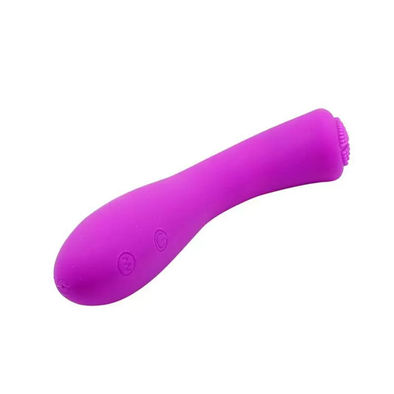 Эргономичный вибратор Len со стимулирующими микроресничками – розовый