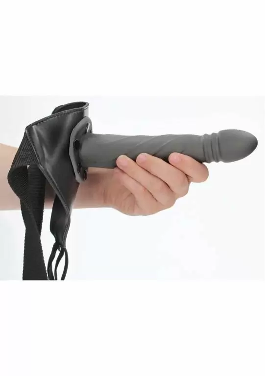 Страпон (фаллопротез) со спиралевидной фактурой без мошонки, металлик - 8'' / 20 см