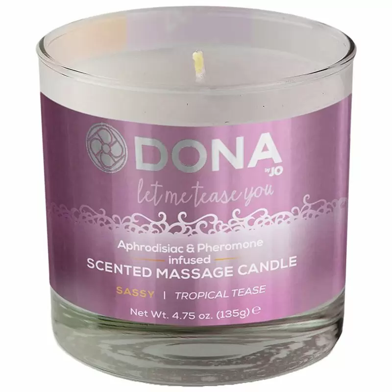Массажная свеча Dona Let Me Tease You Sassy с феромонами – тропический, 135 г