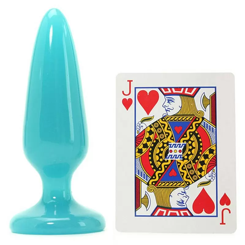 Средняя анальная пробка Firefly Pleasure Plug - Medium светящаяся в темноте – голубой