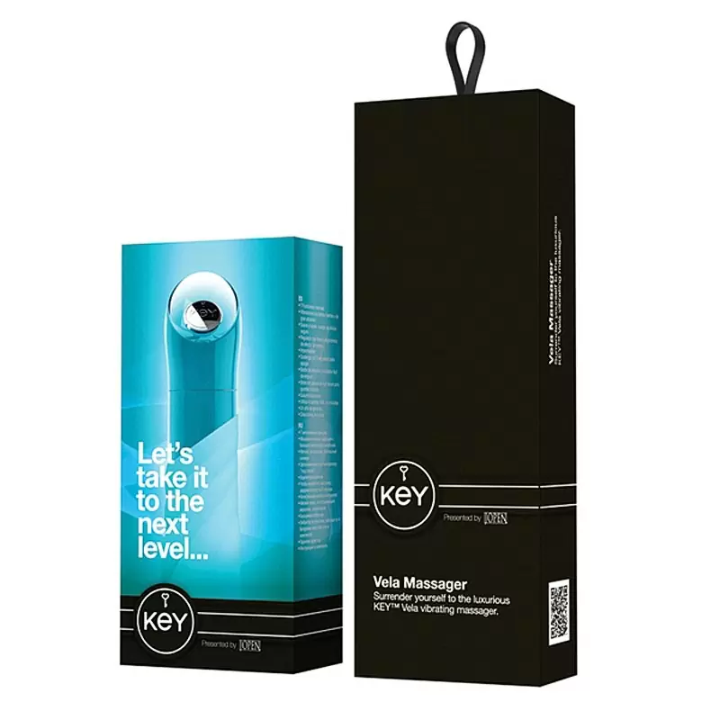 Дизайнерский вибратор Vela с элегантным рельефом - Blue