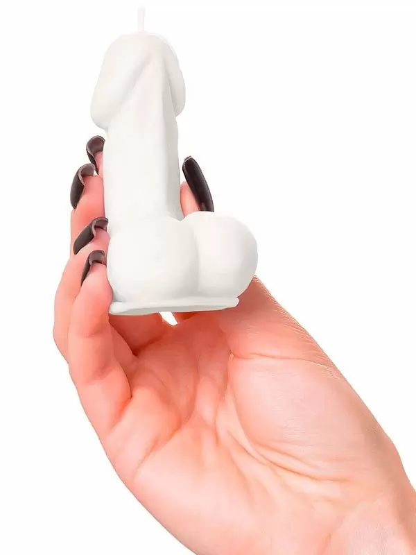 Оригинальная свеча Pecado BDSM «Пенис средний», 8,5 см, белая