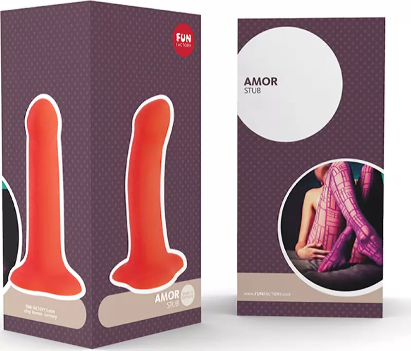 Фаллоимитатор Fun Factory Amor на присоске, 14,5 см, силикон, оранжевый