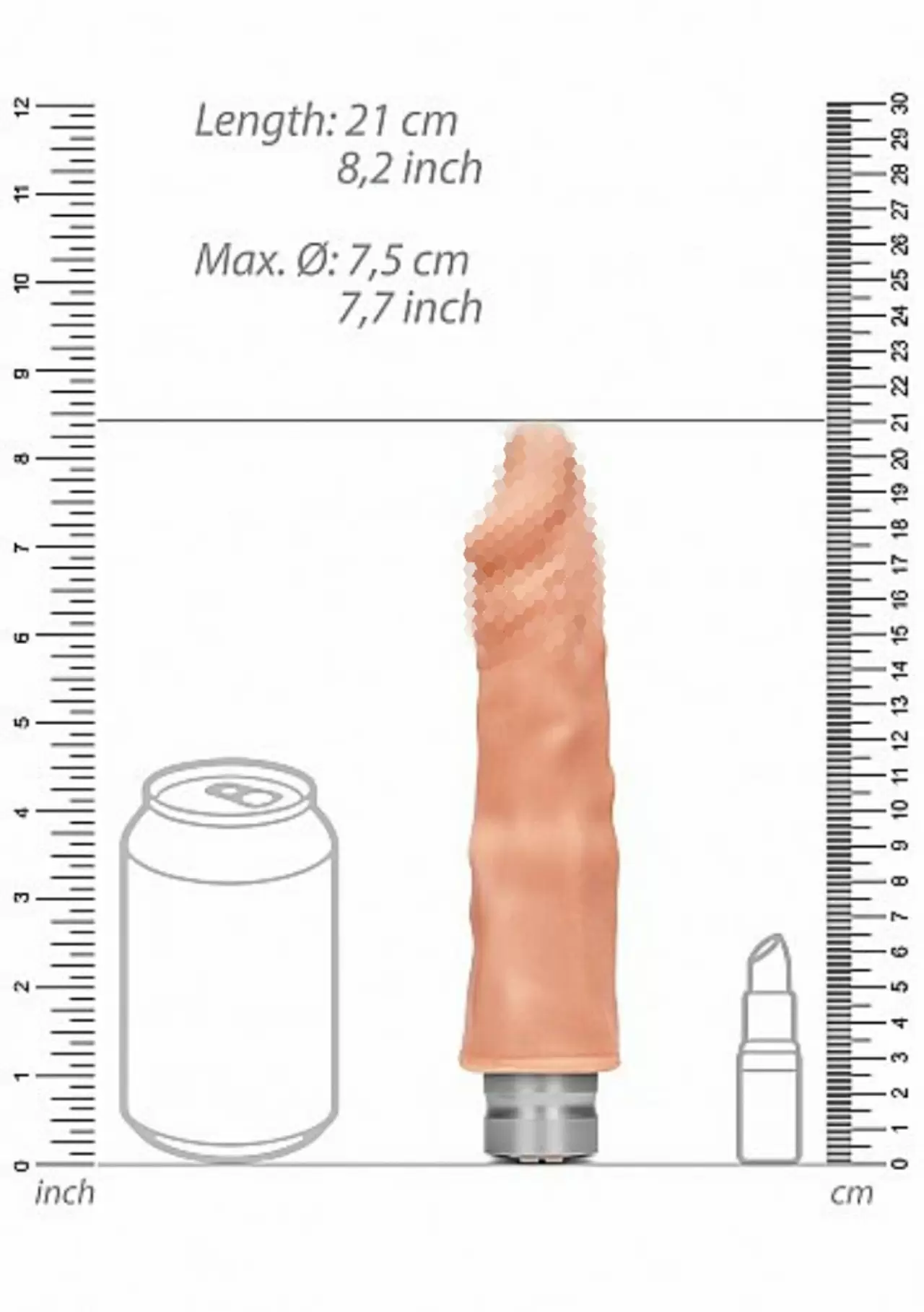 Фаллоимитатор с вибрацией Vibrating Dildo - 20 см.