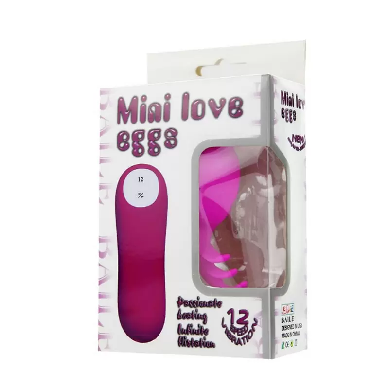 Виброяйцо Mini Love Egg со стимулирующим хвостиком и проводным пультом управления – розовый