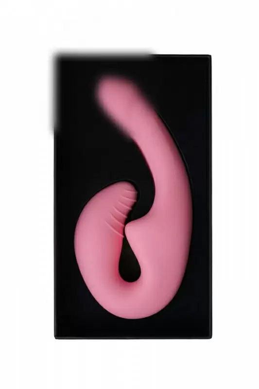 Безремневой анатомический страпон с функцией двойного дилдо нежно-розовыйй