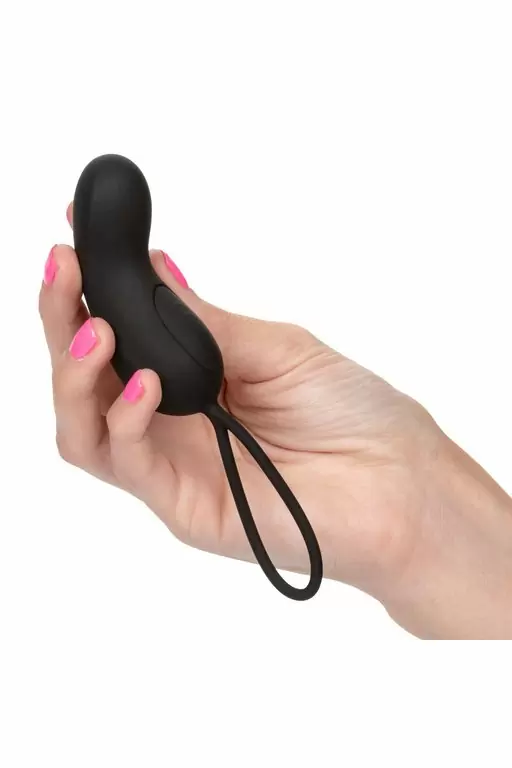 Изогнутое виброяйцо Wristband Remote Curve, с пультом-браслетом, 7,5 см, 12 режимов, черный