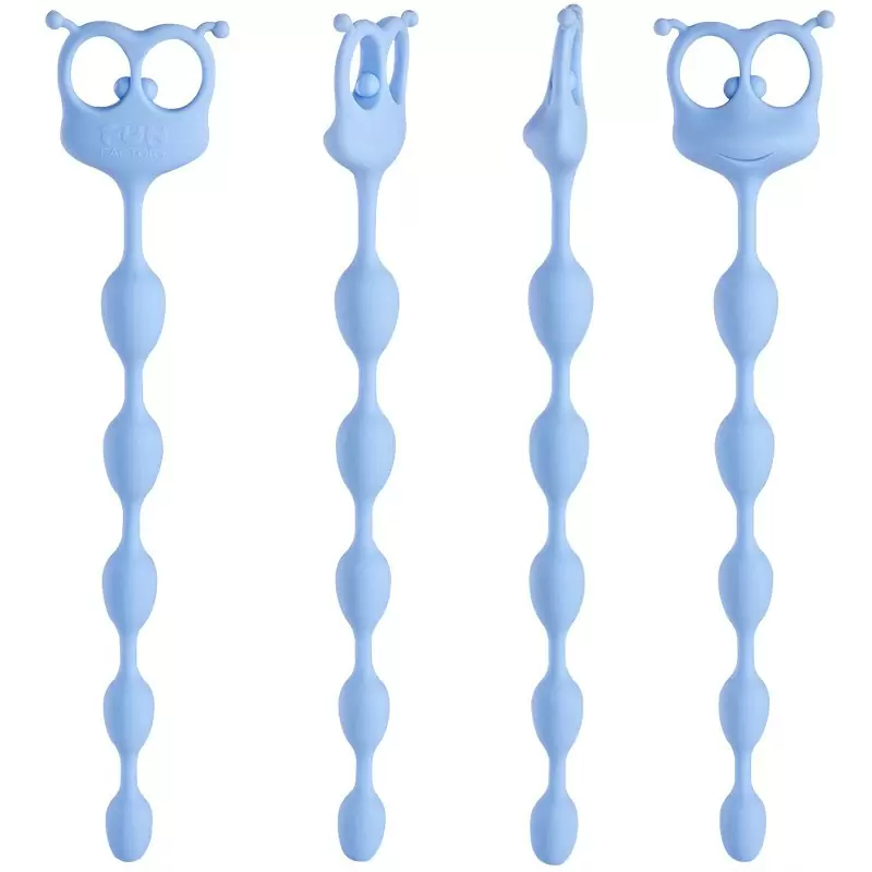 Анальная цепочка Fun Factory Flexi Felix, 32 см, 5 бусин, голубая