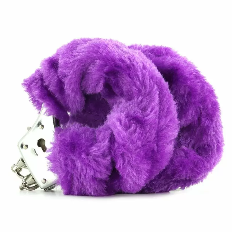 Меховые наручники Neon Furry Cuffs – фиолетовый