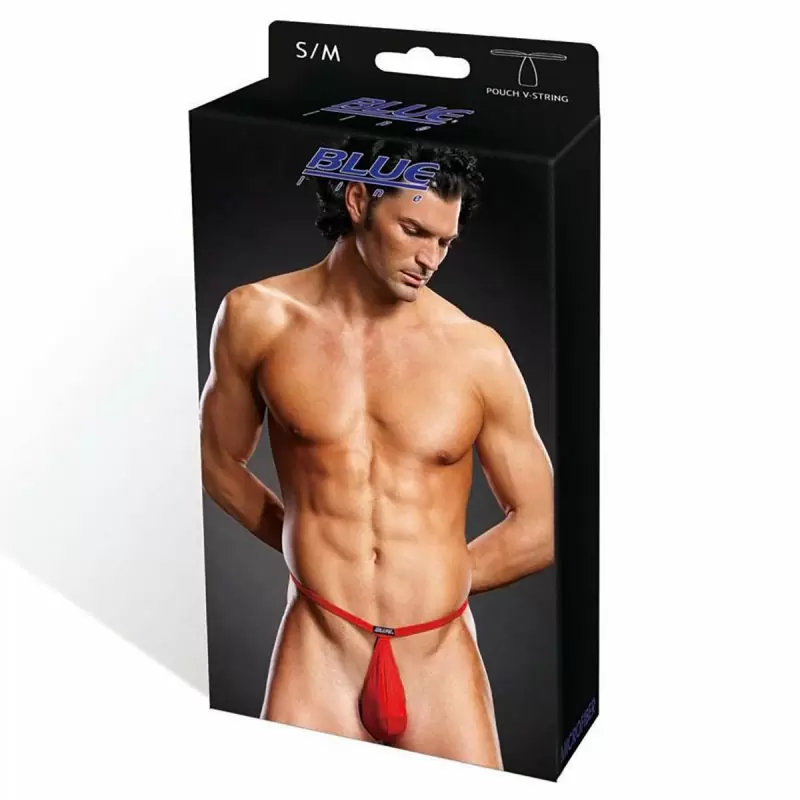 Красные мужские Pouch V-стринги BlueLine – S/M