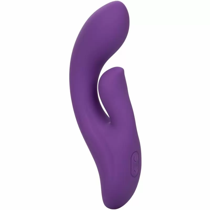 Изогнутый вибратор-кролик Stella Liquid Silicone Dual Pleaser, 17,25 см, силикон, фиолетовый