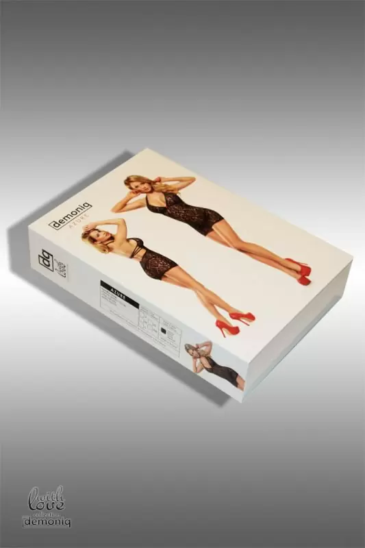 Кружевное платье и трусики Demoniq Azure черного цвета – S