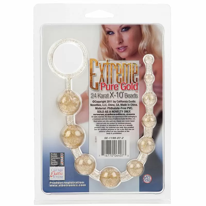 Анальные бусы Extreme Pure Gold X-10 Beads – золотистый
