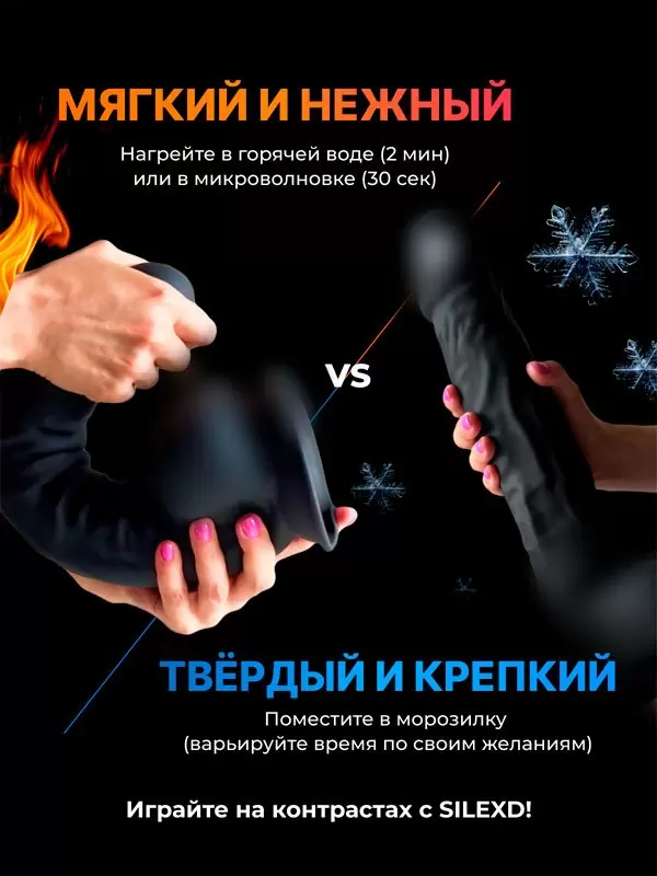 Реалистичный фаллоимитатор SILEXD Model 1, 38 см, силикон, черный