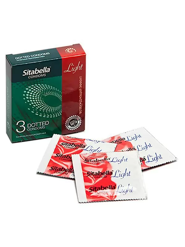 Презервативы Sitabella Light с возбуждающим эффектом точечные	- 3 шт