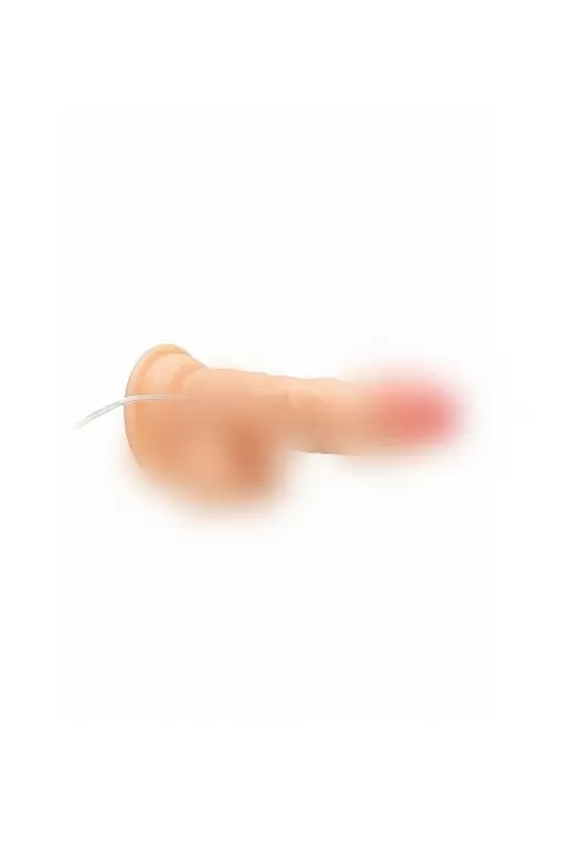 Реалистичный фаллоимитатор Shots toys Vibrating Realistic Cock With Scrotum, с мошонкой, с пультом Д/У, 15 см, 10 режимов