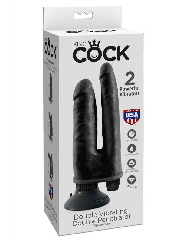 Вибратор для двойного проникновения Double Vibrating Double Penetrator – черный