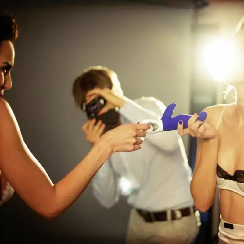 Инновационный вибратор-кролик Fun Factory LADY Bi, 6 режимов, 11,5 см, синий