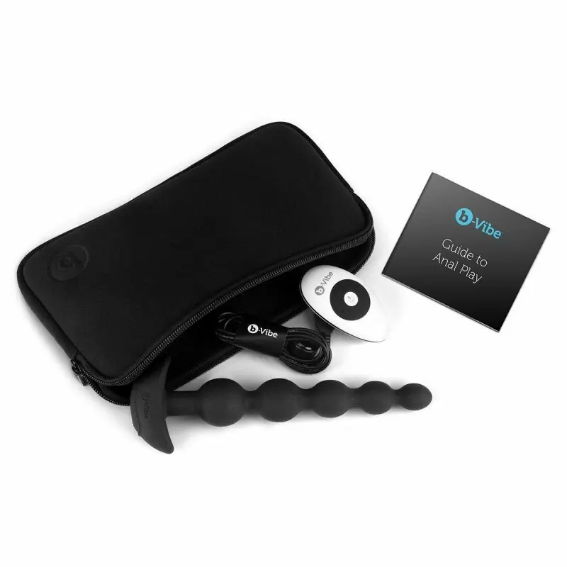 Анальные премиум-бусы с 3 моторами B-Vibe Cinco Anal Beads BLACK