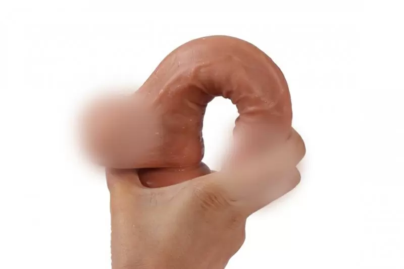 Реалистичный фаллоимитатор REAL с мошонкой на присоске и трусиками для страпона, dual PVC, 13,5x3,5