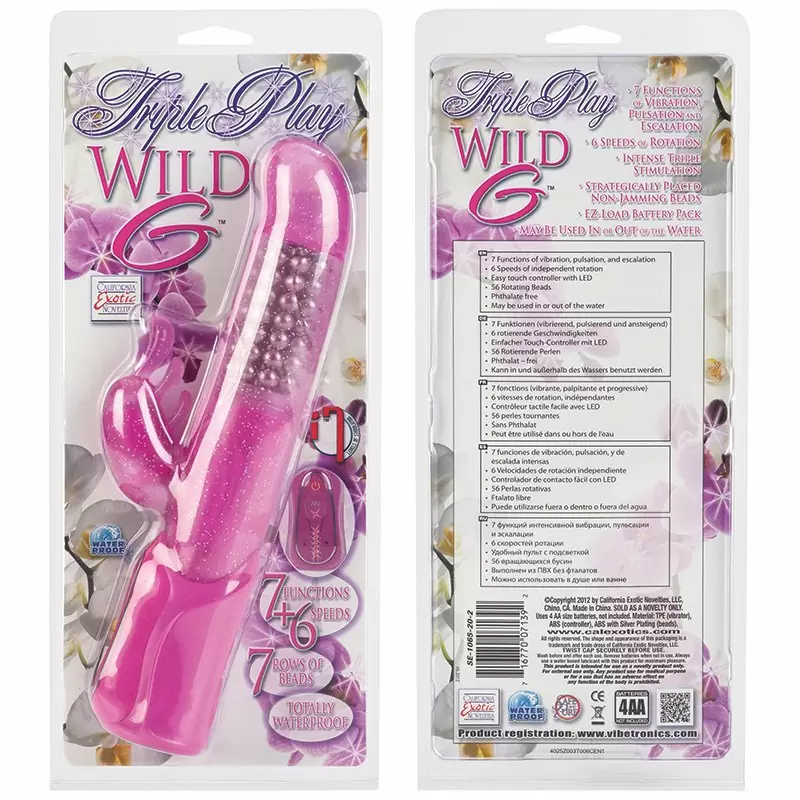 Хай-тек вибромассажер Triple Play Wild G – розовый