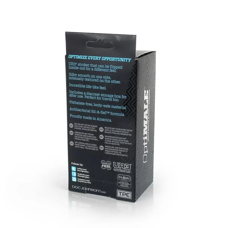 Мастурбатор двусторонний OptiMALE Reversible UltraSkyn Stroker Rollerball – прозрачный