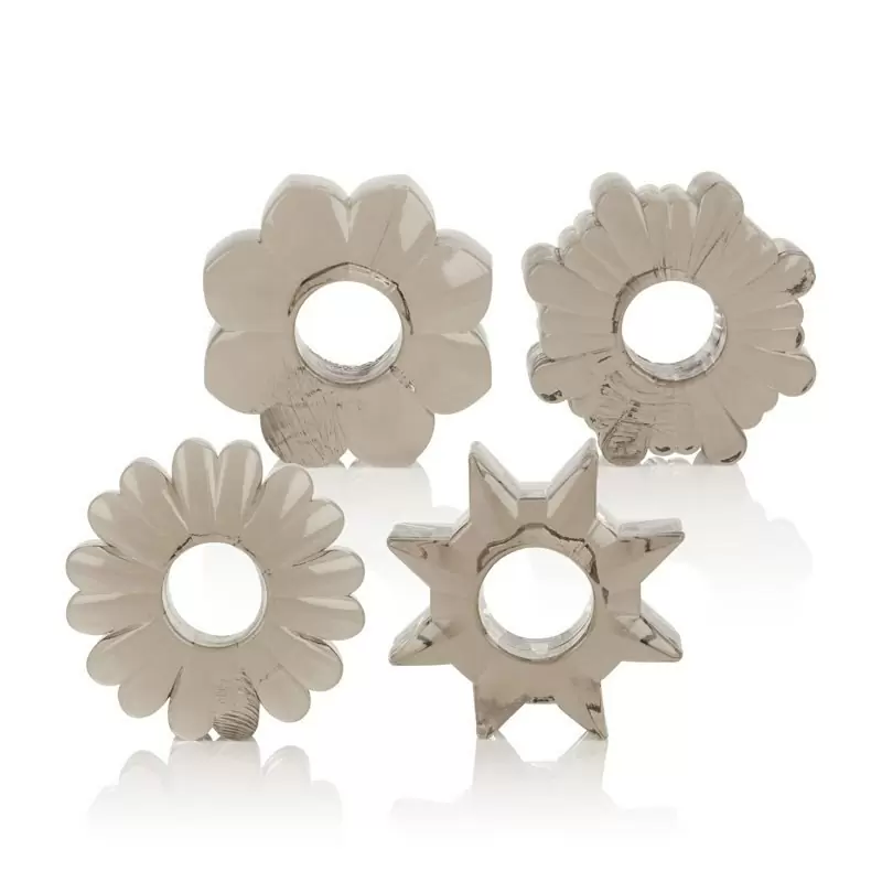 Комплект из 4-х колец Basic Essentials Super Stretchy TPR Enhancers – серый