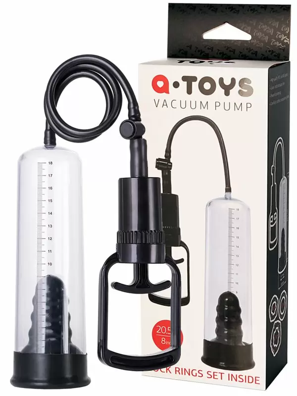 Вакуумная помпа для пениса TOYFA A-Toys с текстурированной вставкой – черный