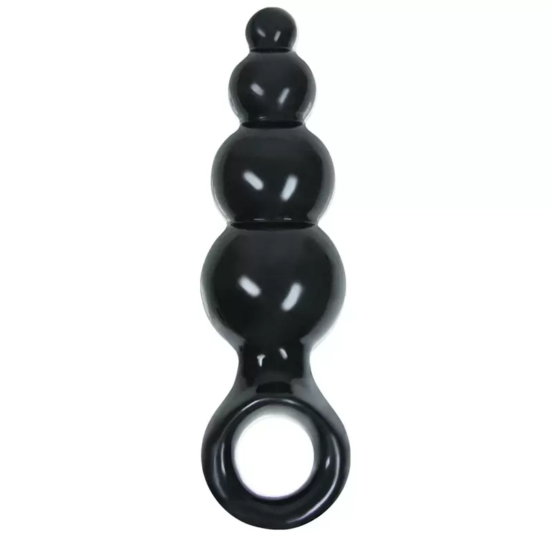 Анальная пробка с кольцом Jolie Ripples Mini – черная