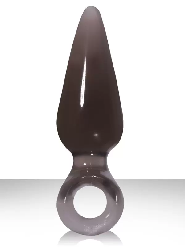 Анальная пробка малая с кольцом Jolie Pleasures - Charcoal