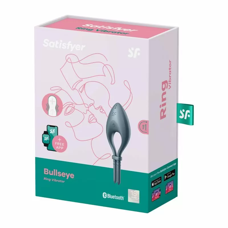 Эрекционное кольцо-лассо Satisfyer Bullseye с вибрацией, 12 режимов, 14 см, синий