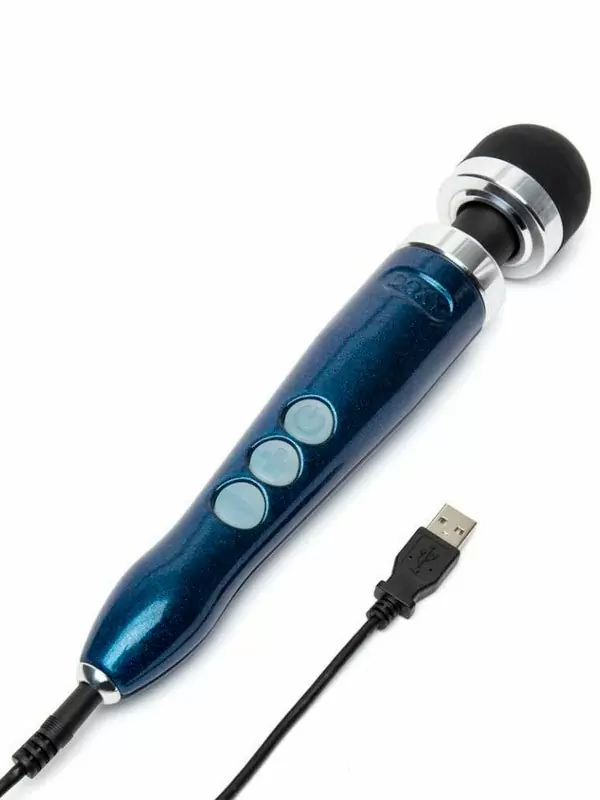 Мощный вибратор Doxy Die Cast 3R, 28 см, силикон, синий