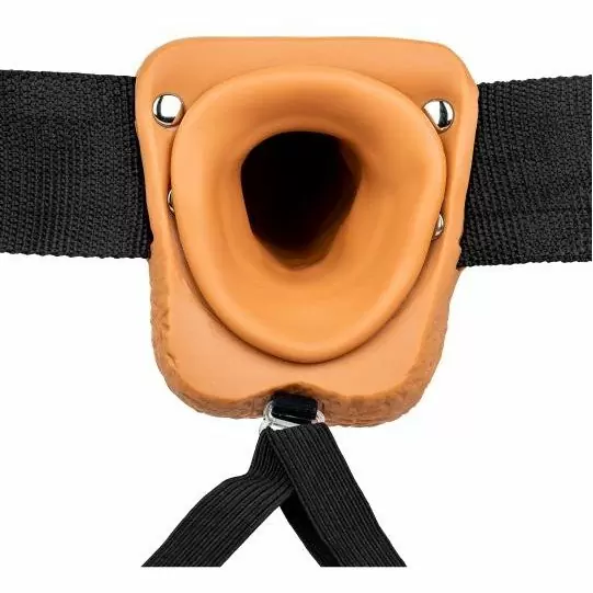 Мощный вибрострапон-фаллопротез Shots toys, с проводным пультом, 23 см, ПВХ , телесный