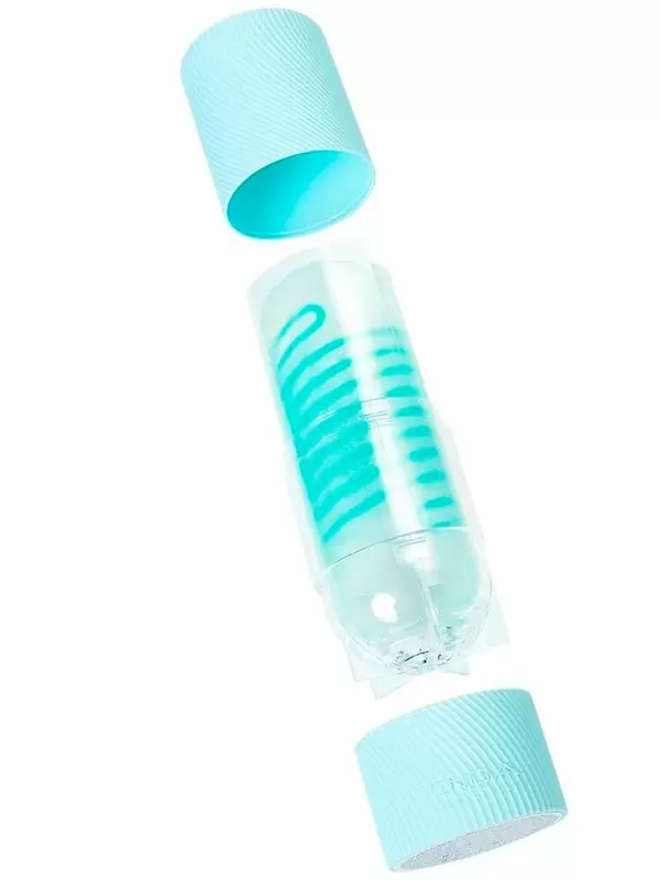 Нереалистичный мастурбатор Tenga Spinner Pixel, 13 см, ТПЭ, голубой 