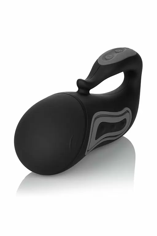 Вибромастурбатор Optimum Power Grip-N-Stroke  со сменными вставками - черный