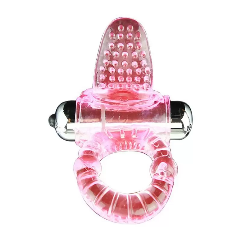 Эрекционное виброкольцо Sweet Vibration Ring с язычком – розовый