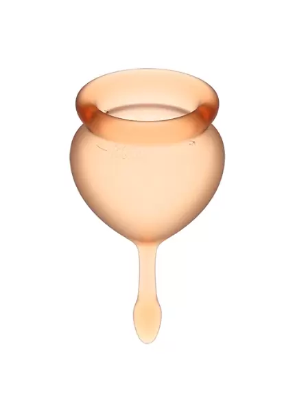 Набор менструальных чаш Satisfyer Feel good Menstrual Cup, 15 и 20 мл, силикон, оранжевый