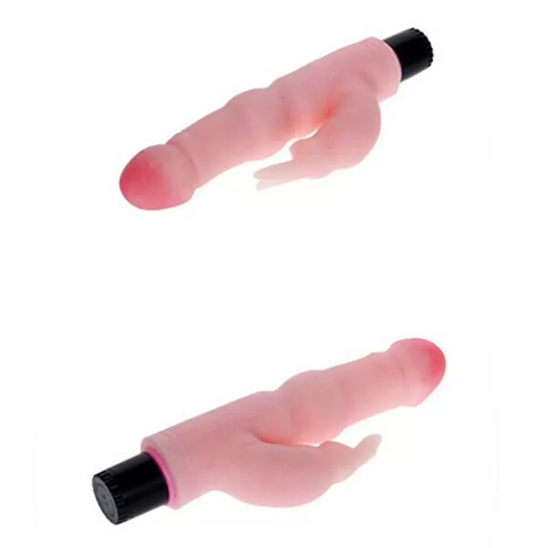 Вибратор-реалистик с клиторальной стимуляцией Realistic Skin – телесный