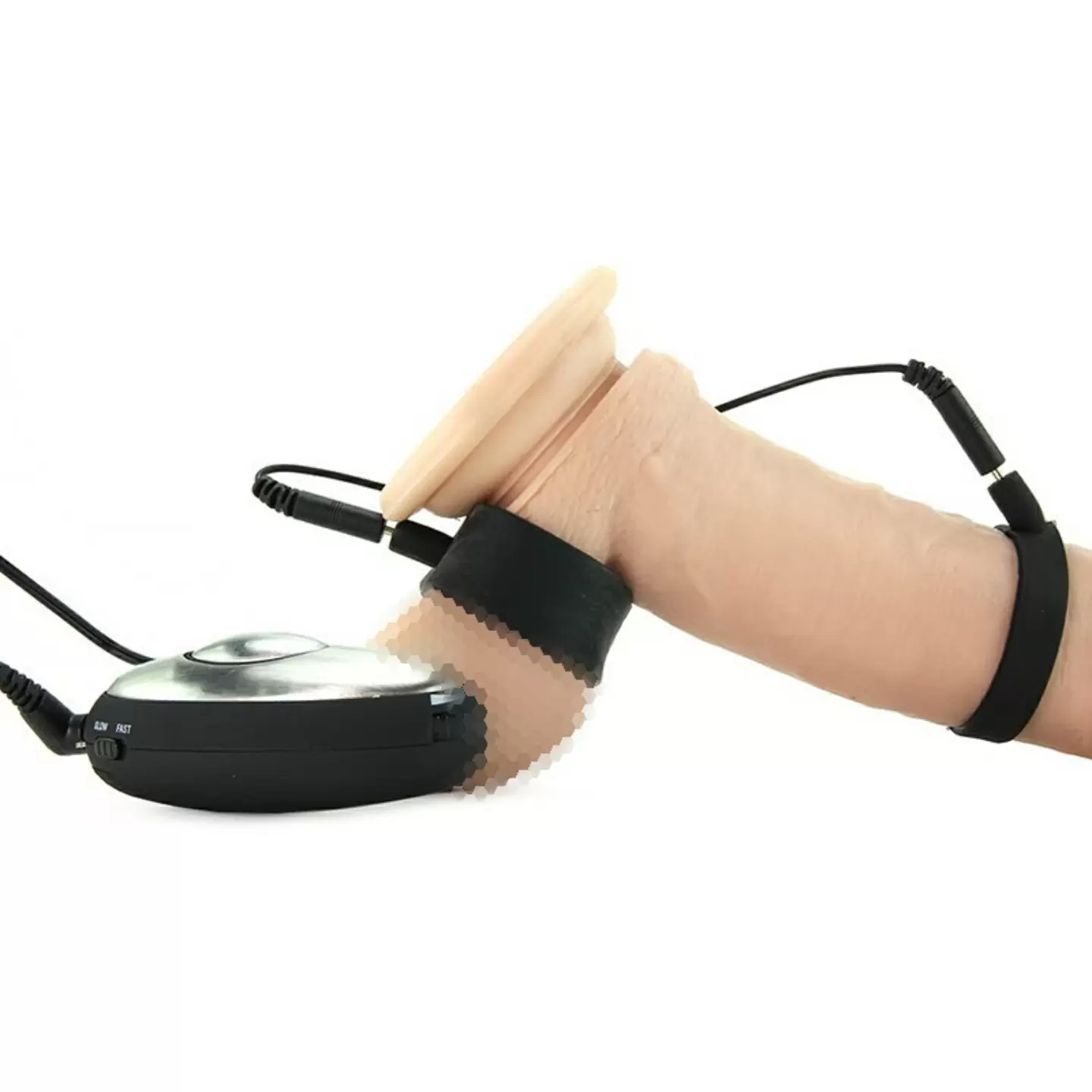 Электро-кольца Silicone Cock Straps на пенис и мошонку – черный