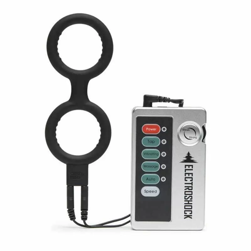 Двойное кольцо с электростимуляцией E-Stimulation Cock Ring with Ballstrap