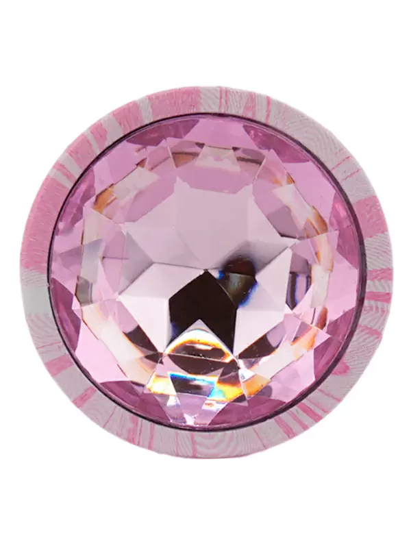 Анальная пробка Kanikule, с ограничителем в форме кристалла, размер S, светло-розовая