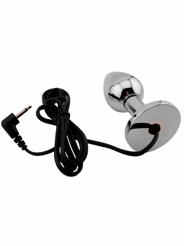 Алюминиевая анальная пробка с электростимуляцией