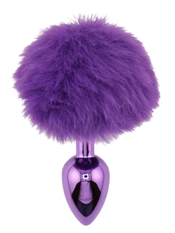 Фиолетовая анальная пробка с фиолетовым заячьим хвостиком, размер S, Kanikule