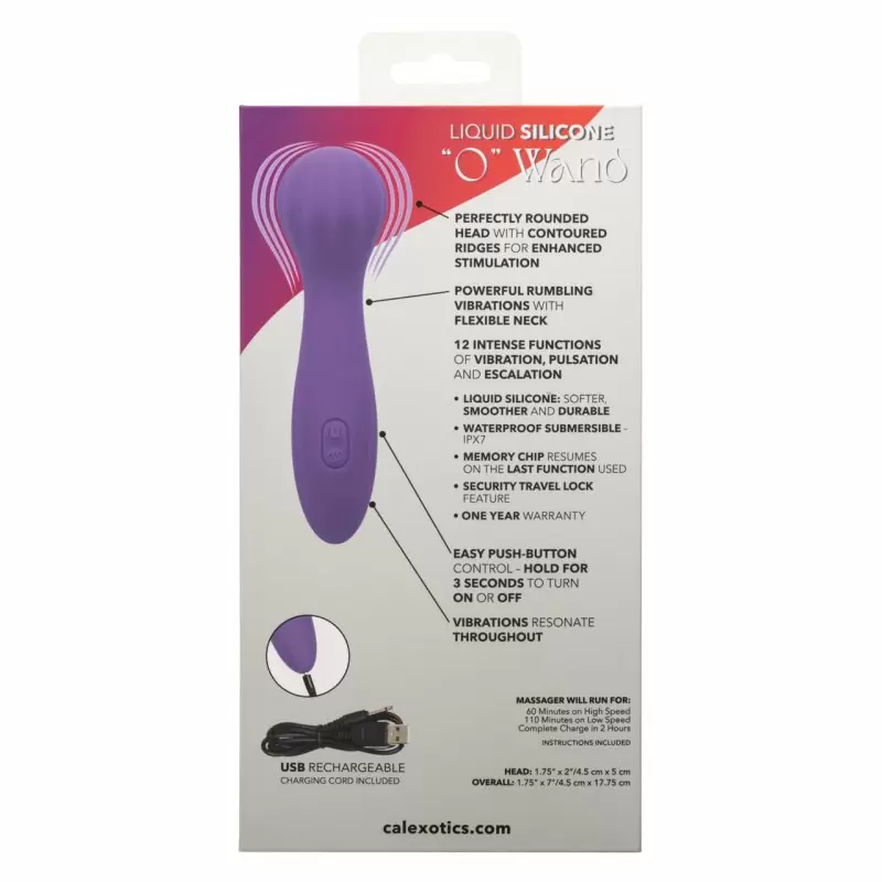 Фактурный вибратор-ванд Stella Liquid Silicone O Wand, 18 см, силикон, фиолетовый