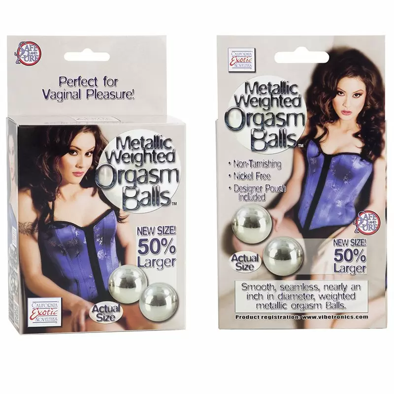 Супертяжелые вагинальные шарики Weighted Orgasm Balls – серебристые