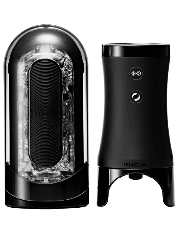 Набор Tenga Flip Zero Electronic Vibrotation: мастурбатор с вибрацией и устройство вращения, 5 режимов, черный