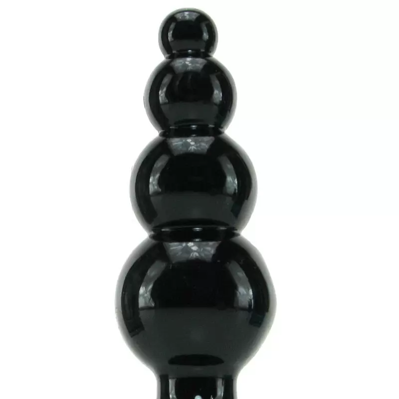 Анальная пробка с кольцом Jolie Ripples Large – черная