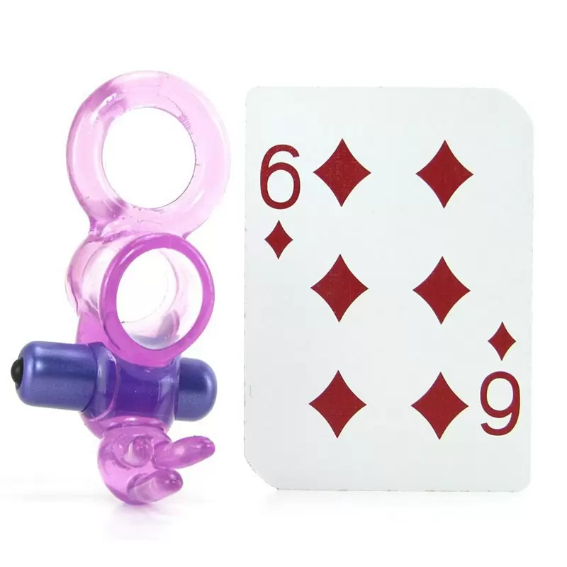 Кольцо Basic Essential Triple Tickler с вибрацией и петлей на мошонку – фиолетовый